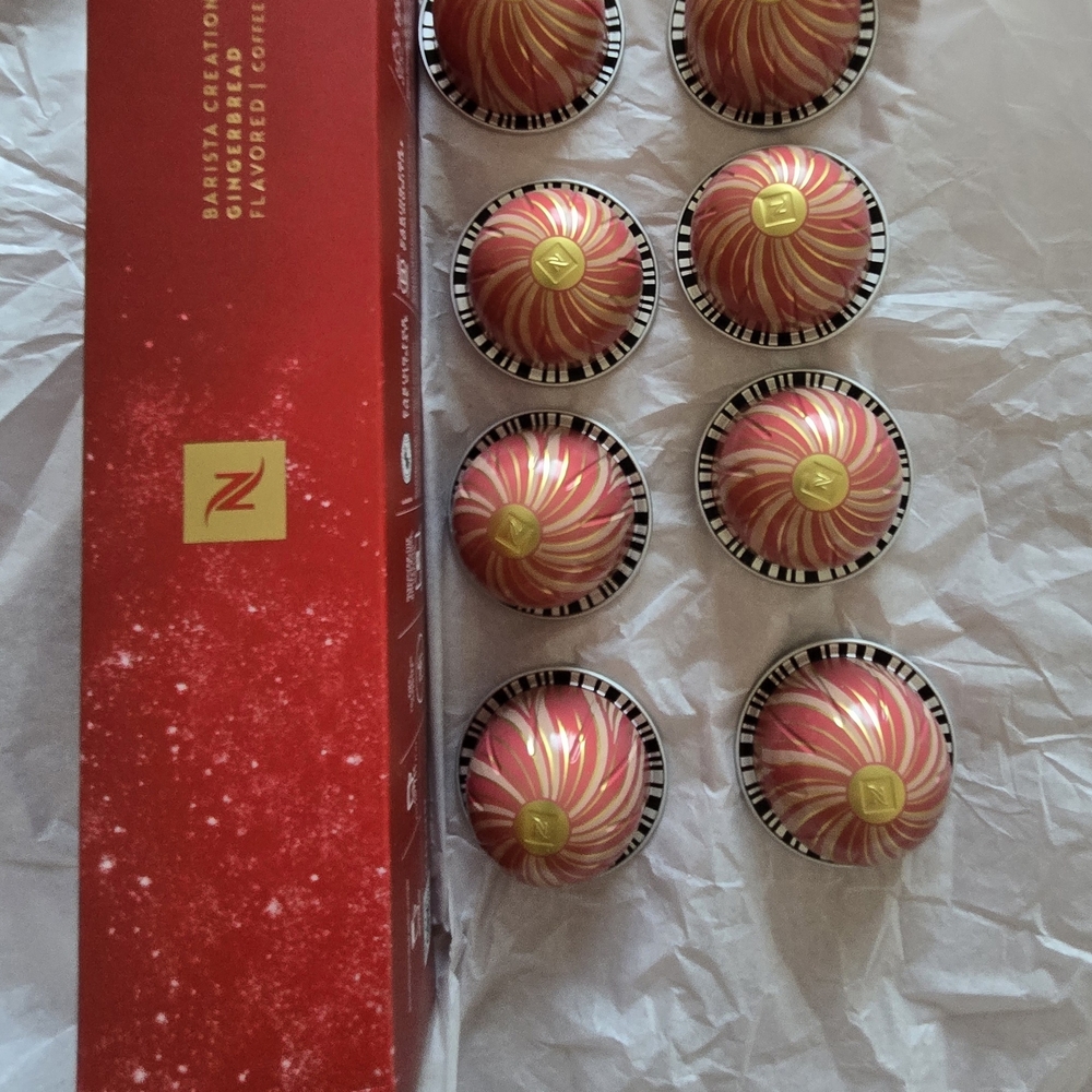 18 Nespresso Festive Red and Gold Coffee Capsules